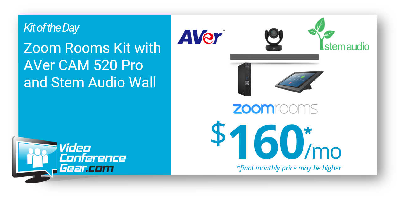 Featured Zoom Rooms Kit of the Day with the AVer CAM520 Pro and Stem Audio Wall designed for today's business meetings